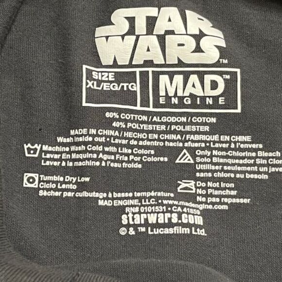 STAR WARS Darth Vader Merry Sithmas T-Shirt XL Gray - Mad Engine - Picture 2 of 6
